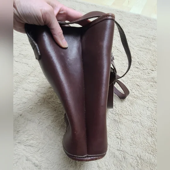 Vintage Brighton Brown Double Handle Shoulder Bag With Heart Charm 90's - Picture 7 of 14